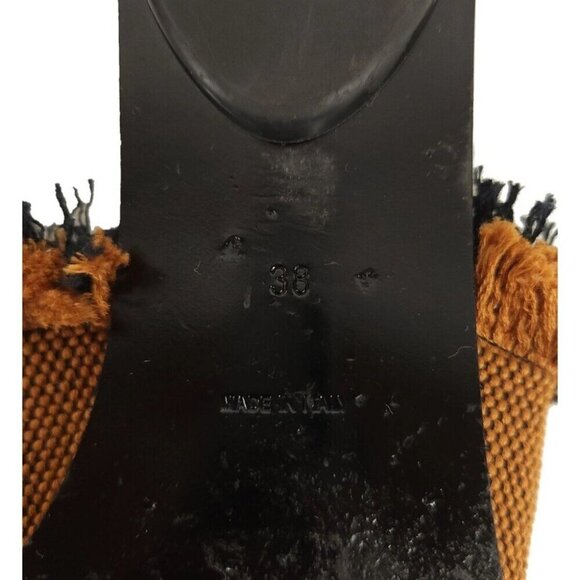 Proenza Schouler Woven Raffia Fringe Slides Size 38 US 7.5 Women's Sandals $595 - Picture 10 of 13